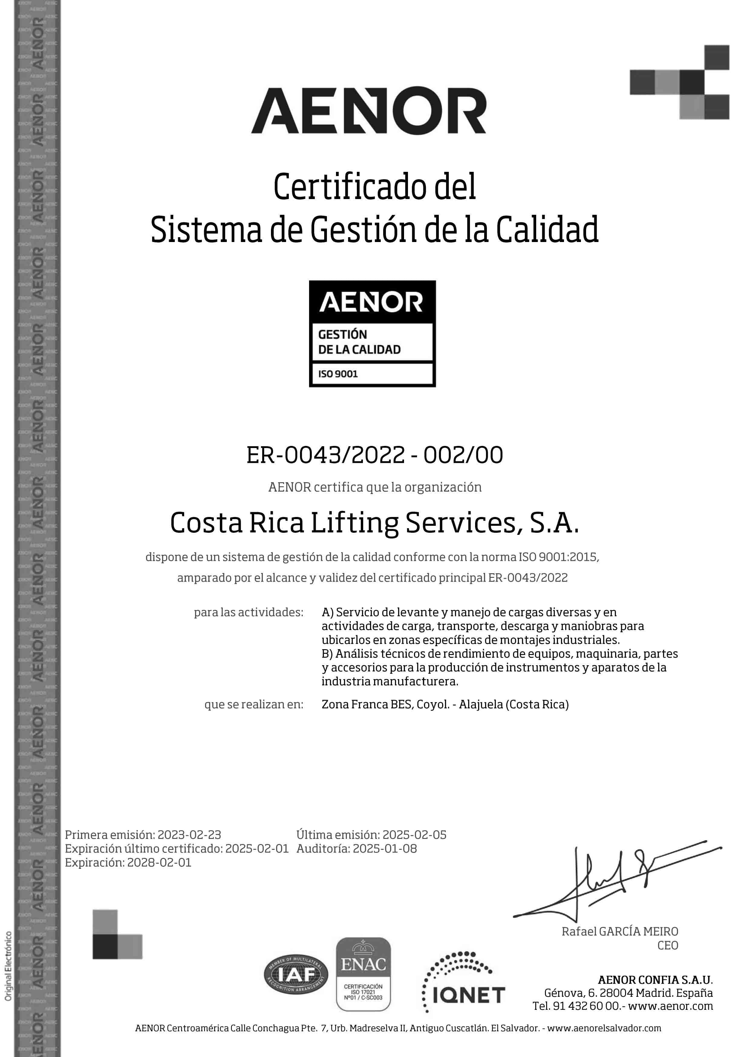 ¡Re-Certificados ISO 9001!