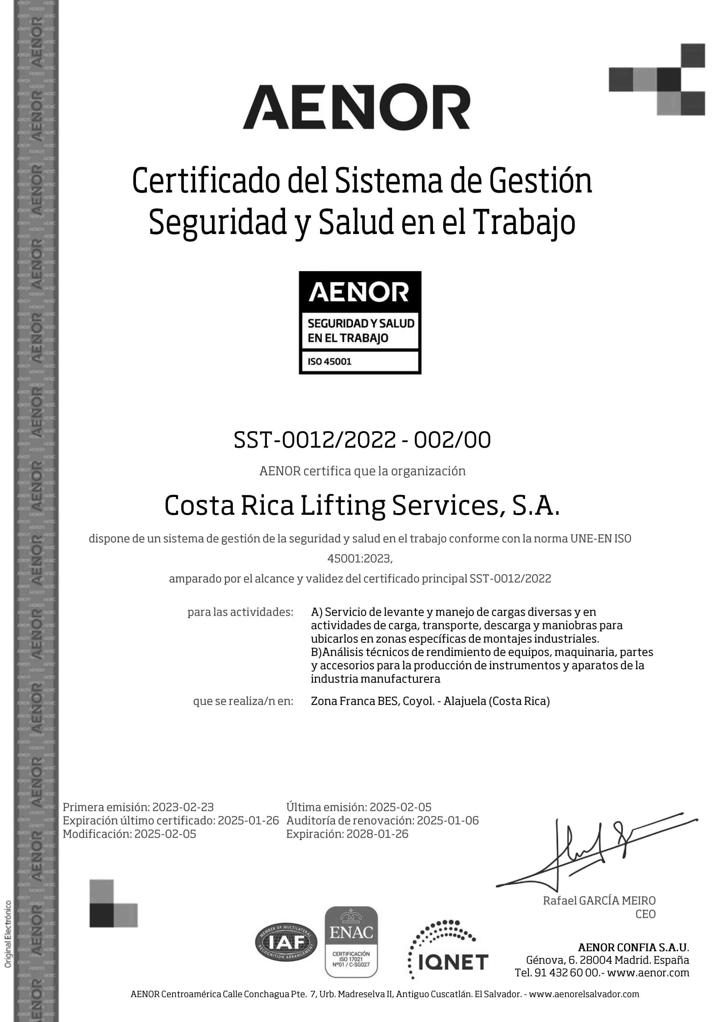 ¡Re-Certificados ISO 45001!