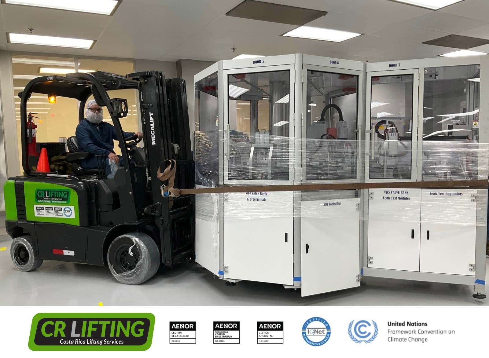 ¡Calibración industrial, con montacargas eléctrico de 3 tons!